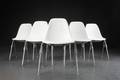 Charles Eames. Seks hvide DSS skalstole 6 
