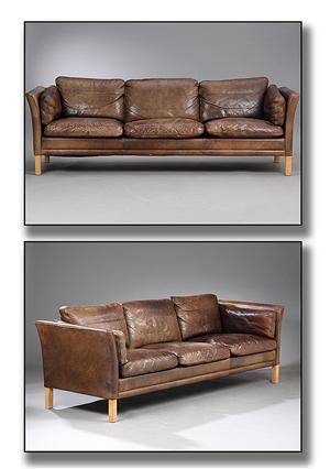 Mogens Hansen. Par sofaer, læder. 2
