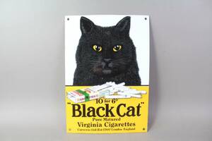 Emaljerad plåtskylt Black Cat