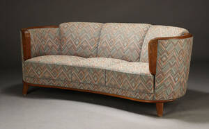 Dansk møbelproducent. Tre-pers. banansofa, 1940erne