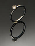 Solitairering af 14 kt hvidguld, ca. 0.22 ct