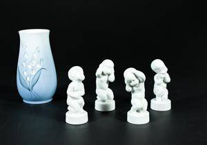 Figuriner 4 st B  G Copenhagen och 1 st vas B  G5