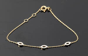 Armbånd m diamanter, 9 kt guld, 0.20 ct.