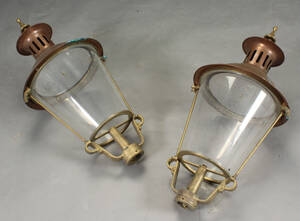 Par udendørslamper, kobber. 2