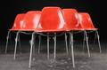 Charles Eames. Seks skalstole, glasfiber, model DSS 6