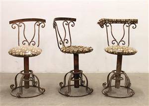Stolar, 3 st, smidesjärn, 1900-talets början 4