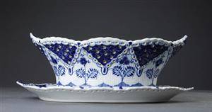 Musselmalet frugtkurv af porcelæn, 1900-tallet 2