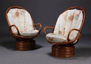 Dansk møbelproducent. Par lænestole, bambus 2