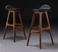 Erik Buch. Par barstole, model OD 61, massivt teaktræ 2