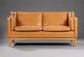 Dansk møbelproducent. To-pers sofa. Læder