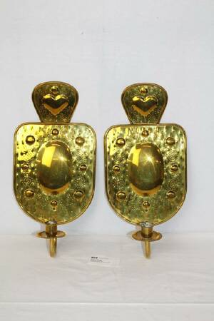 LJUSPLÅTAR MÄSSING H 36 CM