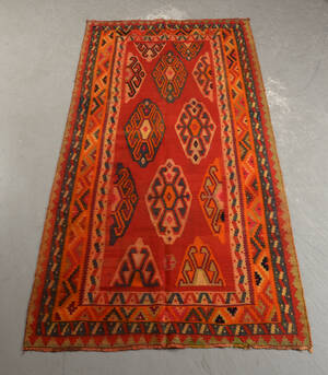 Persisk Kermanshah nomade-kelim, 280 x 142 cm.