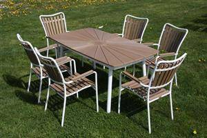 Daneline Havemøbler. Havebord samt seks armstole.7