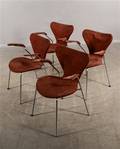 Arne Jacobsen, karmstolar 3207 Sjuan, 4 stycken 