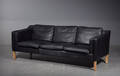 3-pers.sofa med læder  bøg