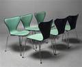 Arne Jacobsen, stolar 3107 Sjuan, 6 st