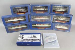 Modellbåtssamling Oceanliners Collection 9 st med tillhörande planscher och DVD