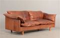Skalma. Tre-pers sofa, patineret læder