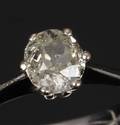 Old cut diamantring på ca. 0.85 ct