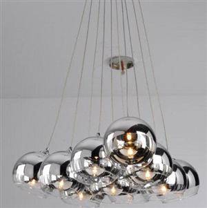 Loftlampe med glaskugler