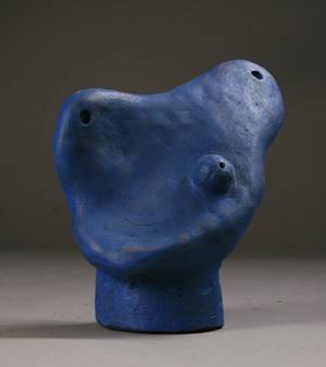 Poul Agger. Skulptur af bemalet lertøj