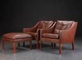 Børge Mogensen. Par lænestole samt skammel, model 2207 3 