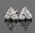 Earrings in 14k set with brilliant cut diamonds 0.30 ct  This lot has been put up for resale under the new lot no. 3641818