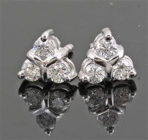 Earrings in 14k set with brilliant cut diamonds 0.30 ct  This lot has been put up for resale under the new lot no. 3641818
