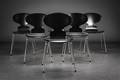 Arne Jacobsen. Seks stole, Myren 3101, nyrenoveret, nylakeret 6