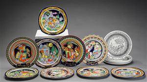Bjørn Wiinblad for Rosenthal. Samling juleplatter mm. 13