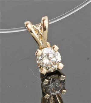 Pendant in 14k set with brilliant cut diamond 0.33ct 