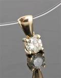 Pendant in 14k set with brilliant cut diamond 0.40 ct  This lot has been put up for resale under the new lot no. 3624486