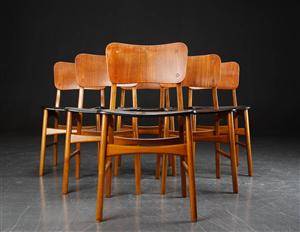 Seks stole, teak- og bøgetræ, Boltinge Stolefabrik 6