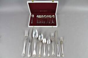 Bestick i nysilver Franska liljan 83 delar och kaffeskedar 12 st