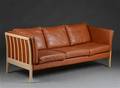 Tre per. sofa af læder 