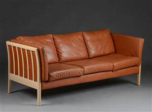 Tre per. sofa af læder 