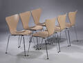 Arne Jacobsen. Sæt på seks syver stole. model 3107 6 