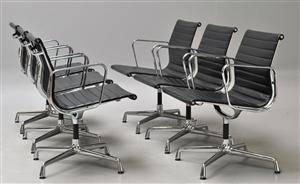 Charles Eames. Sæt på seks armstole, model EA-108 6 
