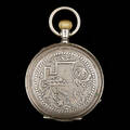 FICKUR med savonett, dam, silver, ca 1890.