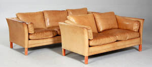 Dansk møbelproducent. Sofasæt, læder 2