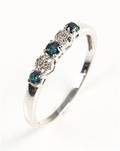 Brillant- og diamant ring. Ca. 0.25 ct