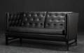 Erik Jørgensen. To-pers. sofa, sort læder, model EJ 315