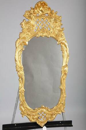 SPEGEL, 1900-TAL, ROKOKOSTIL, FÖRGYLLD, 118X52 CM