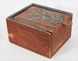 Låda med skjutlock, allmoge, 1800-tal