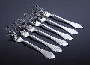 Horsens Sølvvarefabrik. Bernstorff middagsgafler af sølv 6