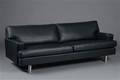 Tre-pers. sofa, sort læder