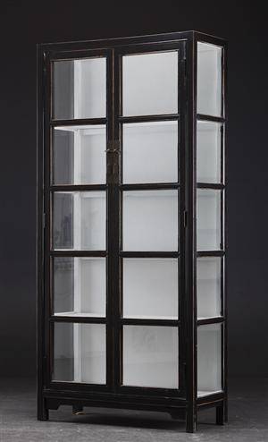 Vitrinskåp, svart antikbemålning