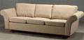 Sofa betrukket stof i lys brunbeige møbelstof