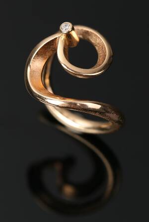 Brillantring af 14 kt guld