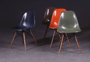 Charles Eames 1907- 1978. Sæt på fire skalstole 4